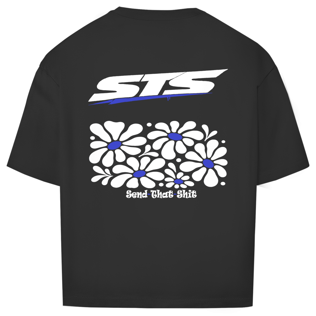Oversized T-Shirt | Blumenprint | dark blue
