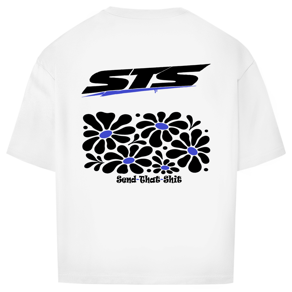 Oversized T-Shirt | Blumenprint | dark blue