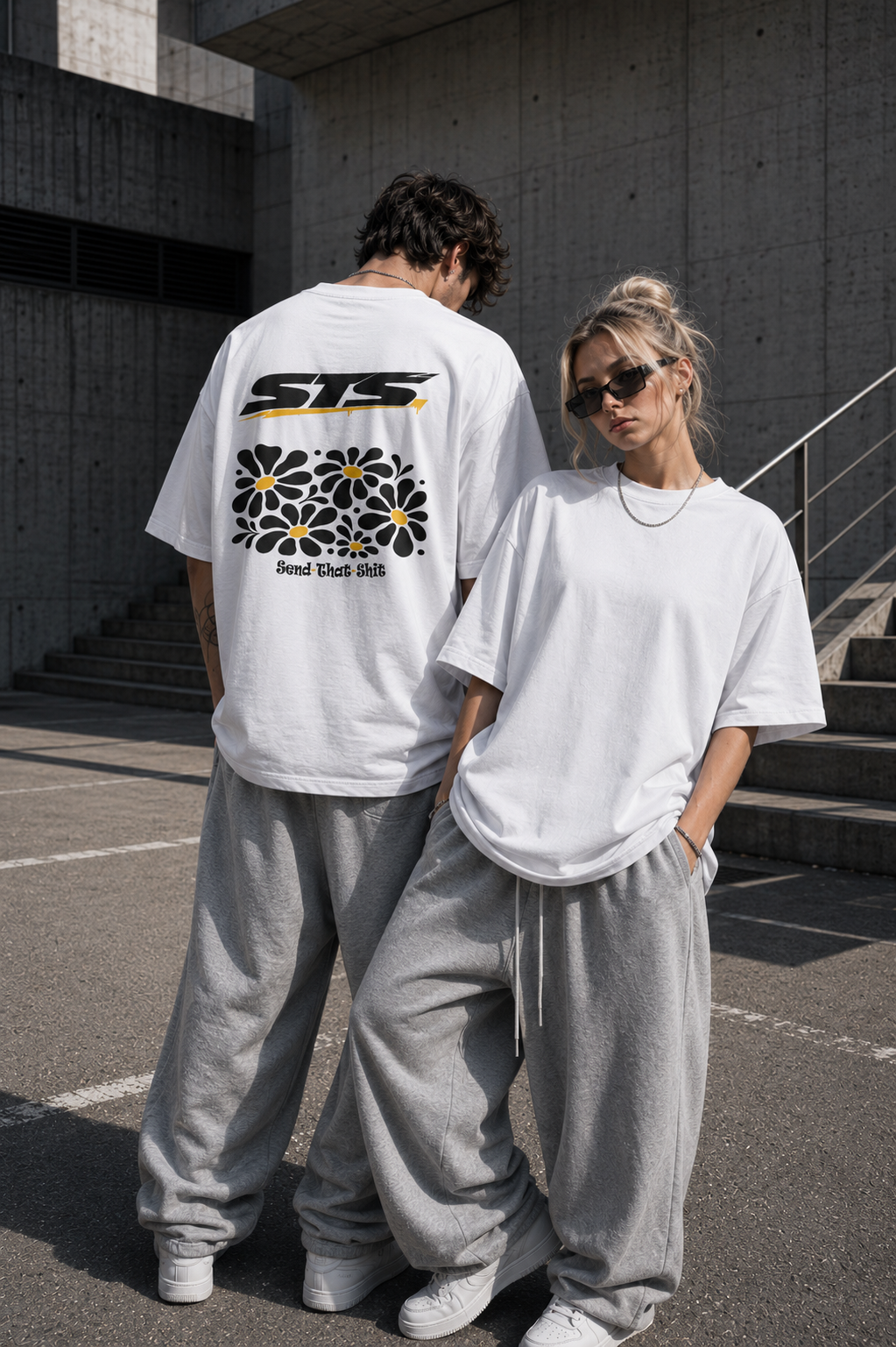 STS I Oversized I Blumenprint I Black Yellow